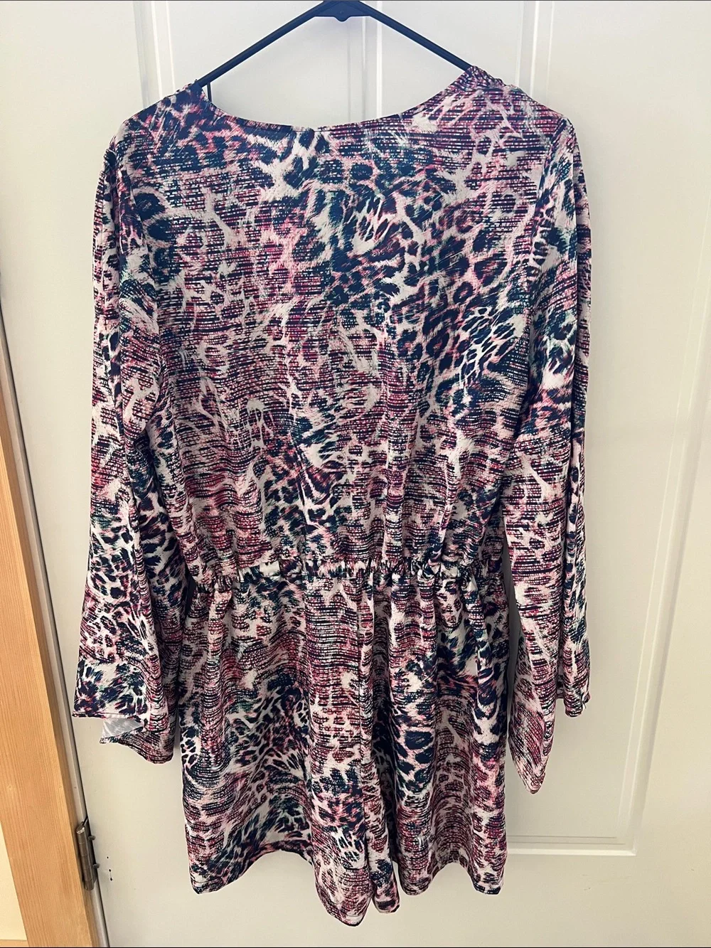 JLo Jennifer Lopez Leopard Print Romper Bell Sleeve NWT Medium